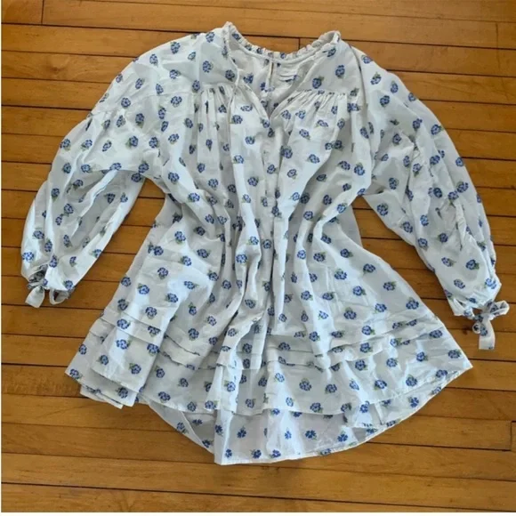 Urban outfitters Jai Embroidered Babydoll Mini Frock Dress - Picture 6 of 6